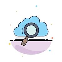 cloud search storage technology computing Flat Color Icon Vector