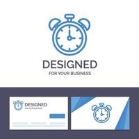 Creative Business Card and Logo template Alarm Clock Education Time Vector Illustration