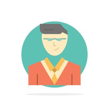 Man User Manager Student Abstract Circle Background Flat color Icon vector
