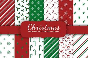 16 set collection of christmas seamless pattern. Endless texture for wallpaper, web page background, wrapping paper.