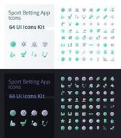 Sport betting app pixel perfect flat gradient two-color ui icons kit for dark, light mode. Gambling online. Vector isolated RGB pictograms. GUI, UX design for web, mobile. Poppins font used