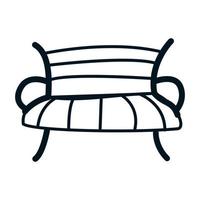 Doodle style bench. Vector illustration of hand-drawn