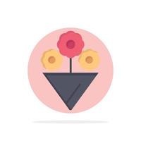 Flower Gift Abstract Circle Background Flat color Icon vector