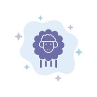 Easter Lamb Sheep Spring Blue Icon on Abstract Cloud Background vector