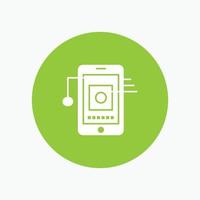 Mobile Cell Hardware Network white glyph icon vector