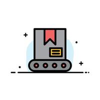 Bulldozer Construction Crane  Business Flat Line Filled Icon Vector Banner Template