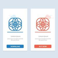 Artificial Connection Earth Global Globe  Blue and Red Download and Buy Now web Widget Card Template vector