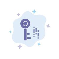 Internet Security Key Blue Icon on Abstract Cloud Background vector