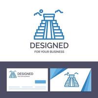 Creative Business Card and Logo template Building Landmark American Usa Vector Illustration