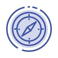 Navigation Direction Compass Gps Blue Dotted Line Line Icon vector