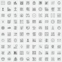 conjunto de 100 iconos de línea de negocios creativos vector