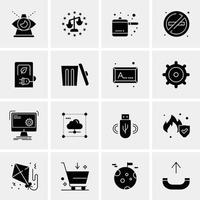 16 iconos de negocios universales vector ilustración de icono creativo para usar en proyectos relacionados con la web y dispositivos móviles