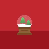 Christmas tree in snow globe vector