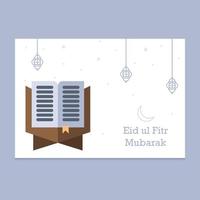 ilustración de tarjeta de felicitación de eid mubarak vector