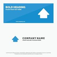 Arrow Up Upload SOlid Icon Website Banner and Business Logo Template vector