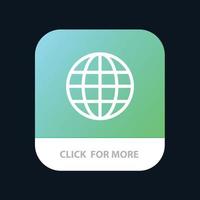 World Globe Map Internet Mobile App Button Android and IOS Line Version vector