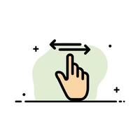 Finger Gestures Hand Left Right  Business Flat Line Filled Icon Vector Banner Template