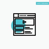 Video Video Player Web Website turquoise highlight circle point Vector icon