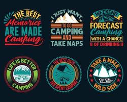 Camping T-shirt Design Bundle vector