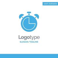 reloj despertador educación temporizador azul sólido logotipo plantilla lugar para eslogan vector