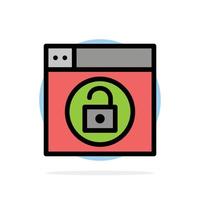 Web Design Lock Unlock Abstract Circle Background Flat color Icon vector