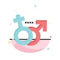 plantilla de icono de color plano abstracto de símbolo femenino masculino de género vector