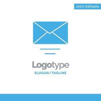 Mail Email Text Blue Solid Logo Template Place for Tagline vector
