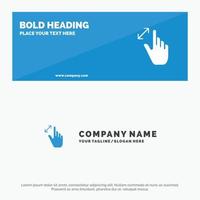 Expand Gestures Interface Magnification Touch SOlid Icon Website Banner and Business Logo Template vector