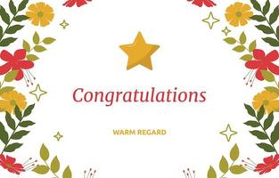 Congratulations Card Career Job Promotion Colorful Flower Floral vector