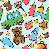 Toy Children Kid Seamless Pattern Colorful Background vector