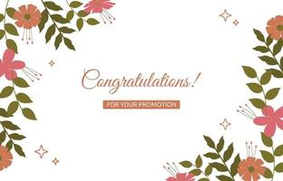 Congratulations Card Career Job Promotion Nature Flower Floral vector