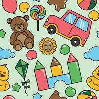 Toy Children Kid Seamless Pattern Colorful Background vector