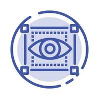 Visual View Sketching Eye Blue Dotted Line Line Icon vector