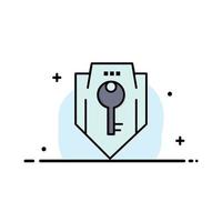 Access Key Protection Security Shield  Business Flat Line Filled Icon Vector Banner Template