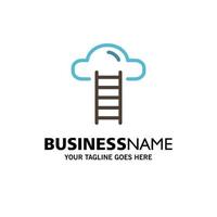 Stair Cloud User Interface Business Logo Template Flat Color vector