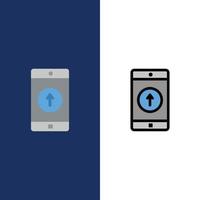 Application Mobile Mobile Application Smartphone Sent  Icons Flat and Line Filled Icon Set Vector Bl