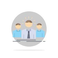 Business career employee entrepreneur leader Flat Color Icon Vector