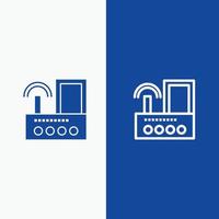 Router Device Signal Wifi Radio Line and Glyph Solid icon Blue banner Line and Glyph Solid icon Blue vector