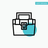 Bag Box Construction Material Toolkit turquoise highlight circle point Vector icon