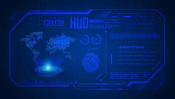 Modern HUD Technology World Map Screen Background vector