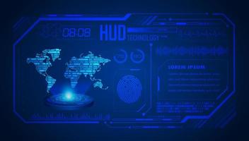 Modern HUD Technology World Map Screen Background vector