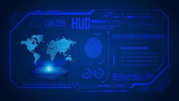 Modern HUD Technology World Map Screen Background vector