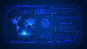 Modern HUD Technology World Map Screen Background vector