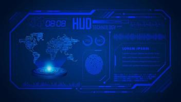 Modern HUD Technology World Map Screen Background vector