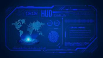 Modern HUD Technology World Map Screen Background vector