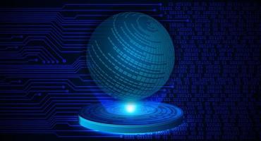 Modern Globe Holographic Projector on Technology Background vector