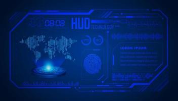 Modern HUD Technology World Map Screen Background vector