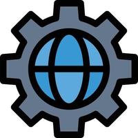Gear Setting Globe  Flat Color Icon Vector icon banner Template