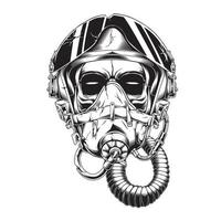 black and white helmet air force military vector