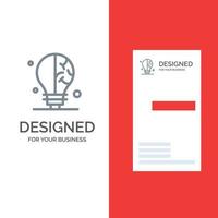 Bulb Idea Science Grey Logo Design and Business Card Template vector